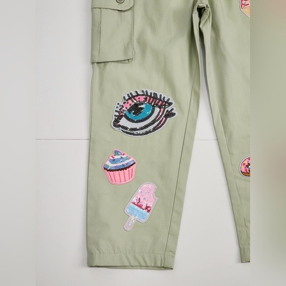 NWOT Chillipop Girl's Green Jumpsuit Upcycle, size 4T - Picture 9 of 11